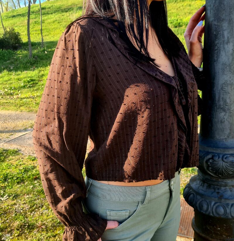 BLUSA MARRÓN LAZOS - Imagen 3