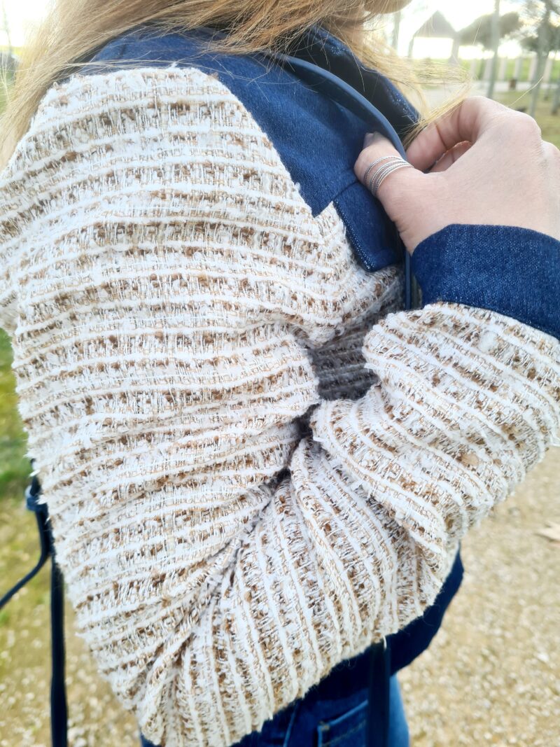 CHAQUETA TEJIDO COMBINADA CON VAQUERO - Imagen 2