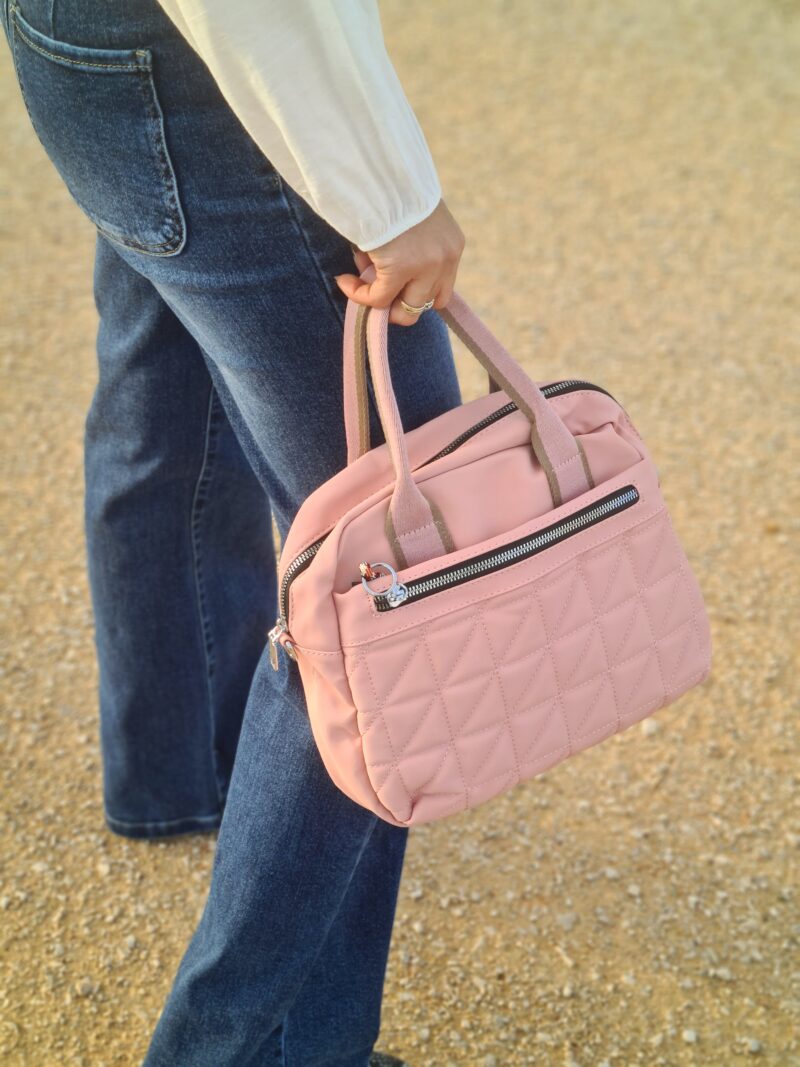 Bolso rosa acolchado polipiel