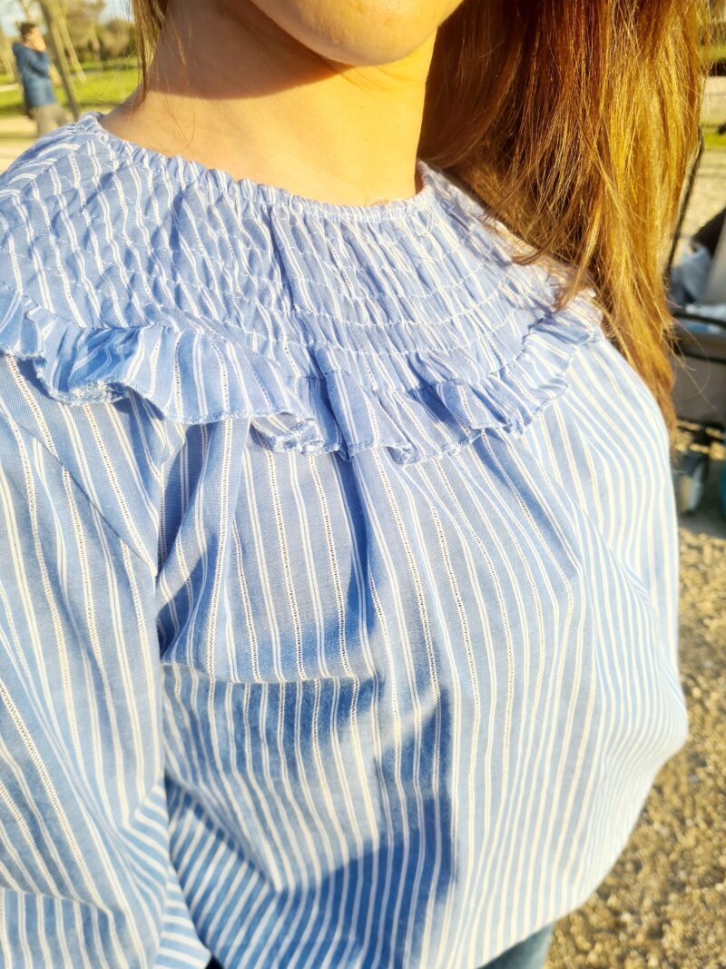 BLUSA CELESTE RAYAS - Imagen 5