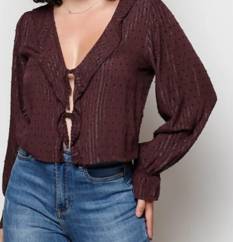 BLUSA MARRÓN LAZOS