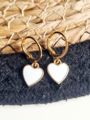 Pendientes Corazón blanco