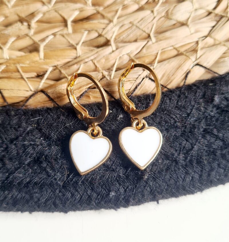 Pendientes Corazón blanco