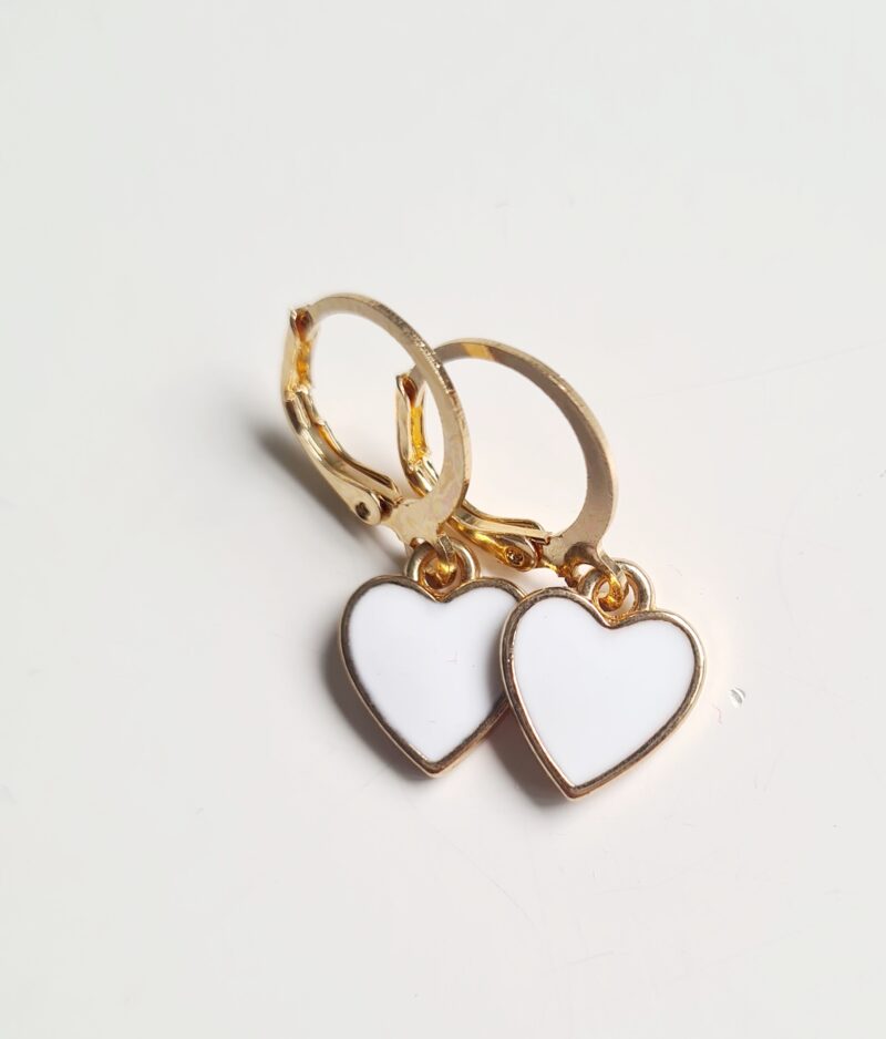 Pendientes Corazón blanco - Imagen 3