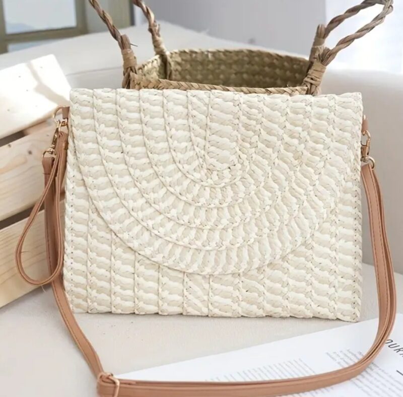 Bolso de paja Beig