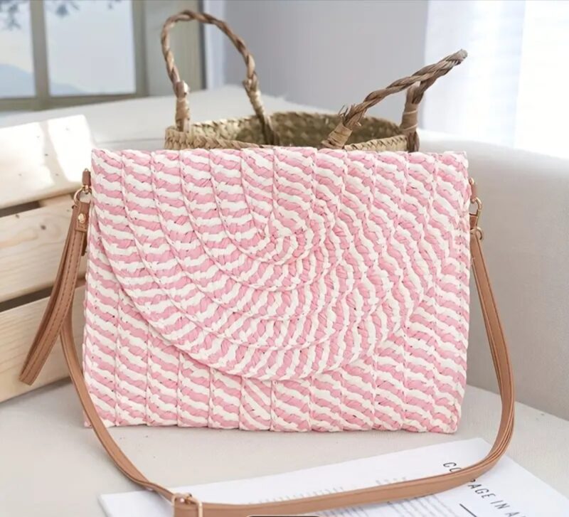 Bolso de paja Rosa
